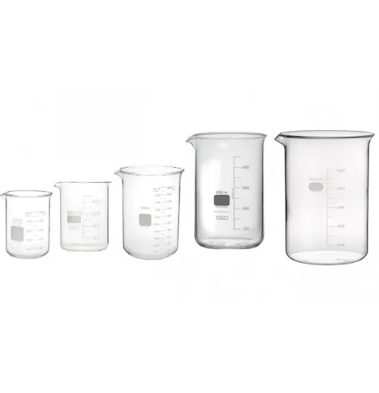 Bécher à Bec en Verre de Laboratoire | Différentes Capacités pour Bijouterie et Chimie