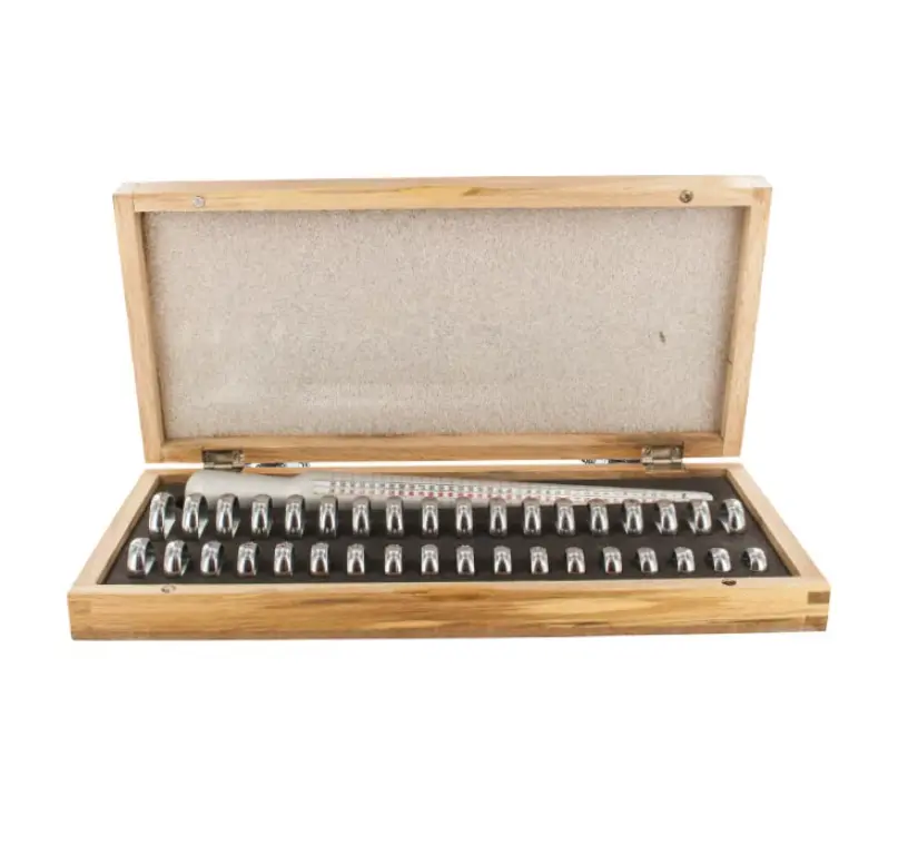 Coffret en Bois avec Triboulet et Baguier | Kit Professionnel de Mesure de Bagues