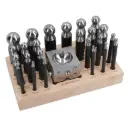 Kit de Façonnage Bijoux 25 Pièces avec Bloc à Dôme et Poinçons | Outils Bijouterie Acier